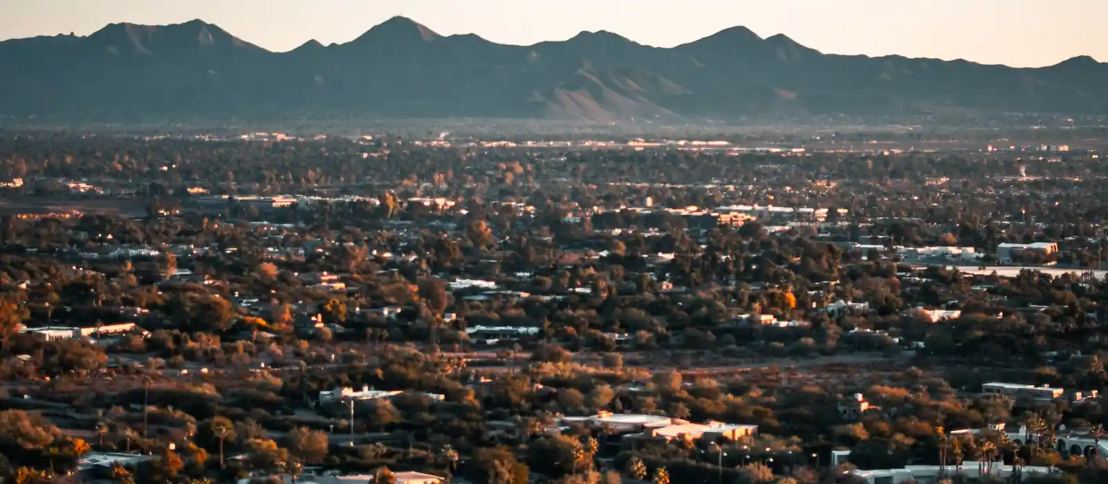 Aerial view of Chandler, Arizona city center